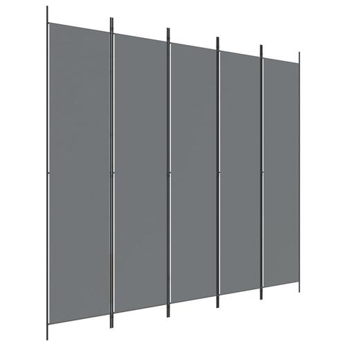 5-panels rumdeler 250x220 cm stof antracitgrå