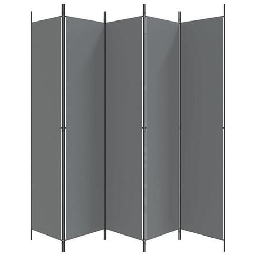 5-panels rumdeler 250x220 cm stof antracitgrå