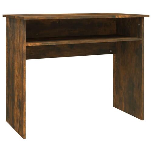 Skrivebord 90x50x74 cm konstrueret træ røget egetræsfarve