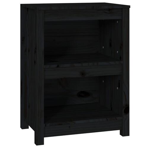 Bogreol 50x35x68 cm massivt fyrretræ sort