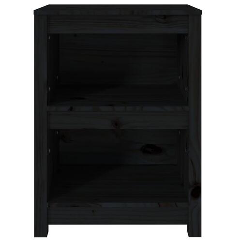 Bogreol 50x35x68 cm massivt fyrretræ sort