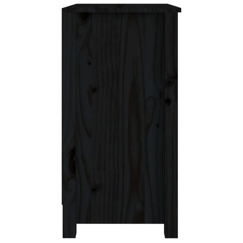 Bogreol 50x35x68 cm massivt fyrretræ sort