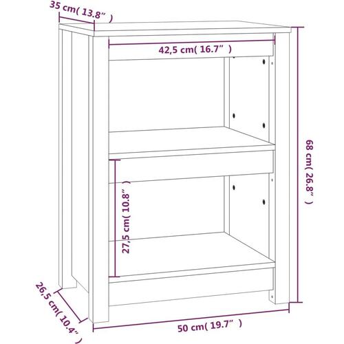 Bogreol 50x35x68 cm massivt fyrretræ sort