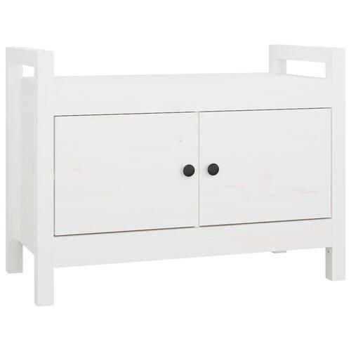 Entrébænk 80x40x60 cm massivt fyrretræ Hvid