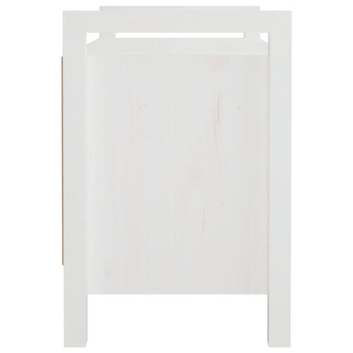 Entrébænk 80x40x60 cm massivt fyrretræ Hvid