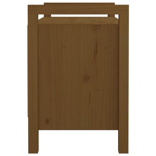 Entrébænk 80x40x60 cm massivt fyrretræ gyldenbrun