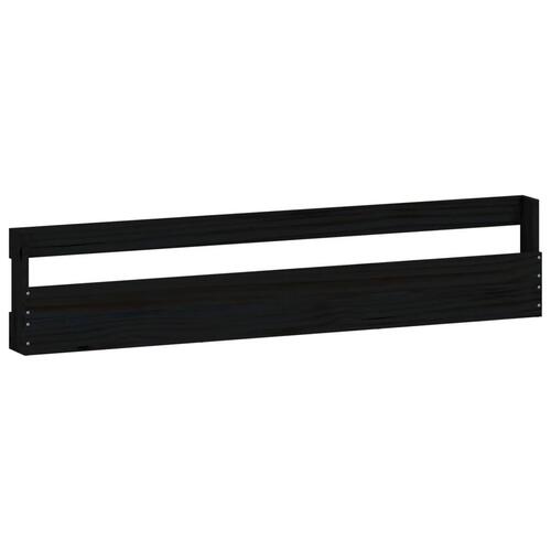 Væghængte skohylder 2 stk. 110x9x23 cm massivt fyrretræ sort