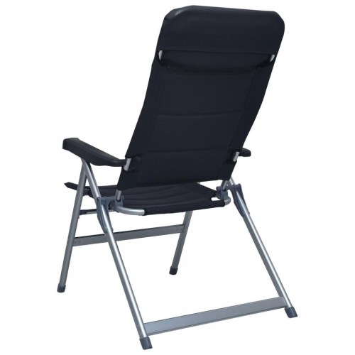 Lænestole til haven 2 stk. aluminium sort