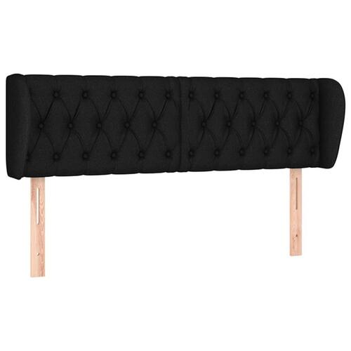 Sengegavl med kanter 147x23x78/88 cm stof sort