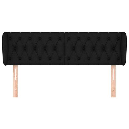 Sengegavl med kanter 147x23x78/88 cm stof sort