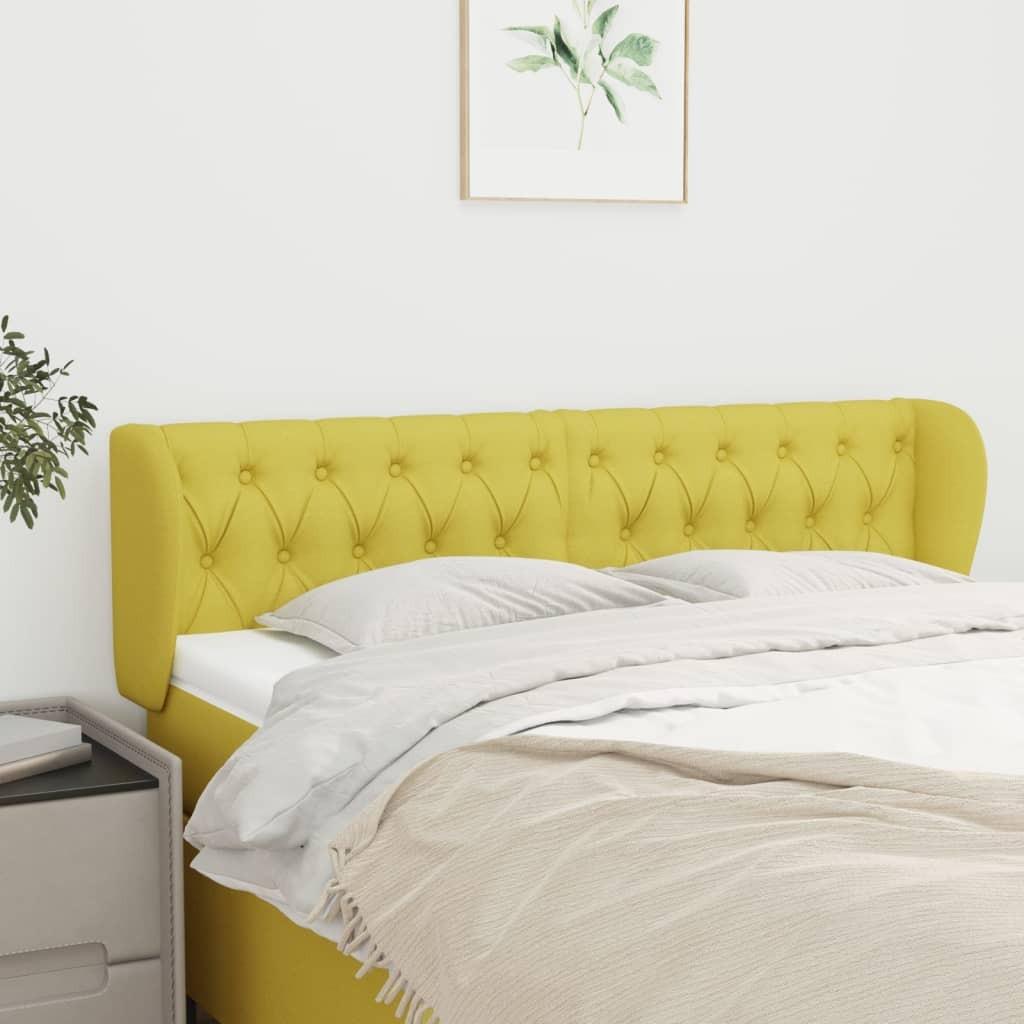 Sengegavl med kanter 147x23x78/88 cm stof grøn