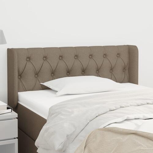 Sengegavl med kanter 93x16x78/88 cm stof gråbrun