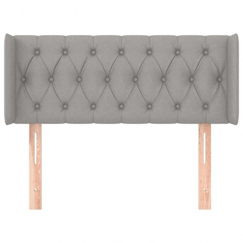 Sengegavl med kanter 103 x 16 x 78/88 cm stof - lysegrå