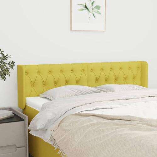 Sengegavl med kanter 147x16x78/88 cm stof grøn