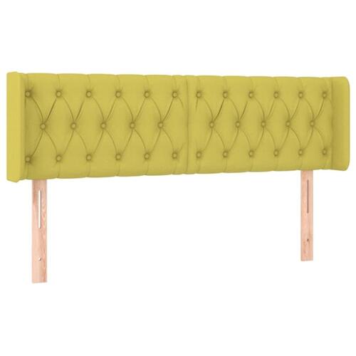 Sengegavl med kanter 147x16x78/88 cm stof grøn