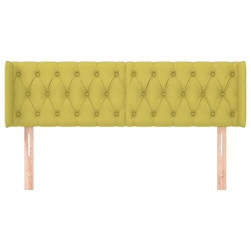 Sengegavl med kanter 147x16x78/88 cm stof grøn