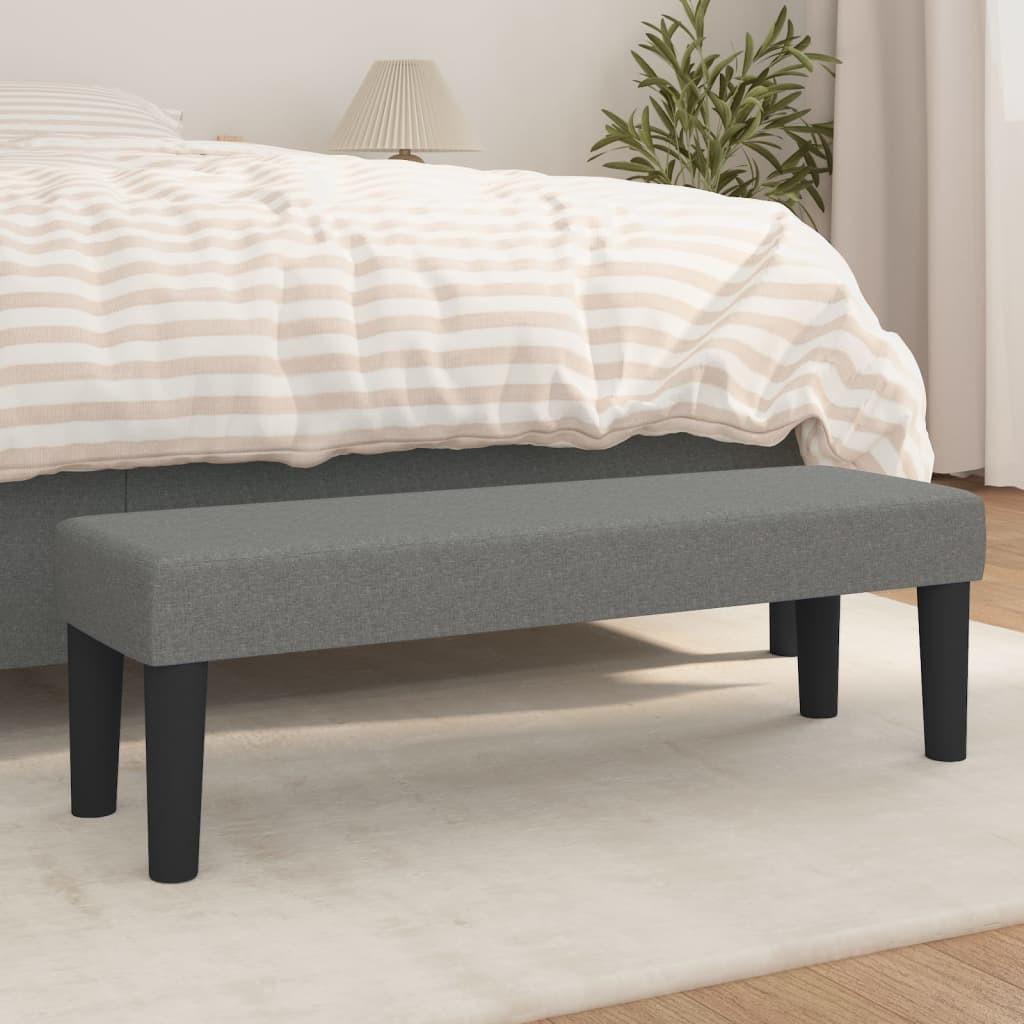 Bænk 100x30x30 cm stof mørkegrå