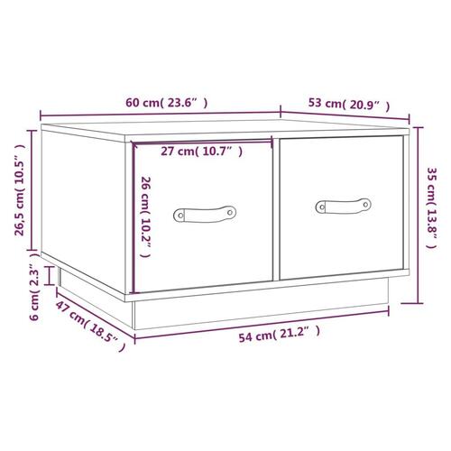 Sofabord 60x53x35 cm massivt fyrretræ