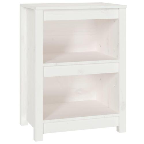 Bogreol 50x35x68 cm massivt fyrretræ hvid