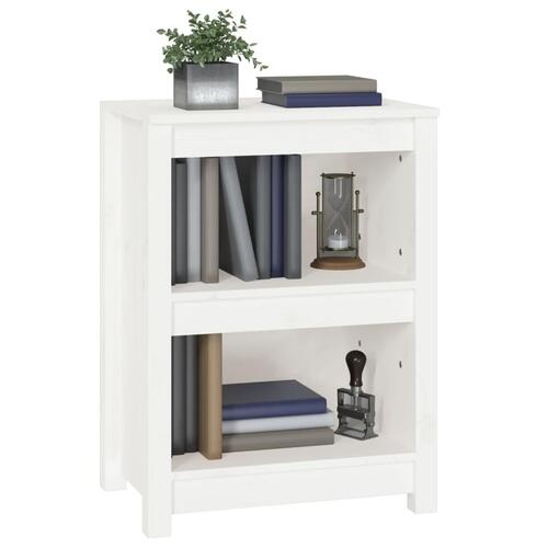 Bogreol 50x35x68 cm massivt fyrretræ hvid