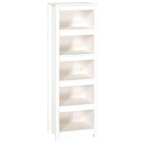 Bogreol 50x35x154 cm massivt fyrretræ hvid