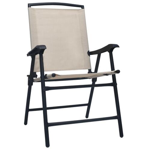 Foldbare havestole 2 stk. textilene cremefarvet