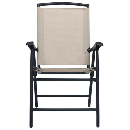 Foldbare havestole 2 stk. textilene cremefarvet