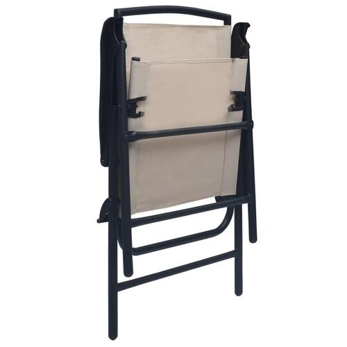 Foldbare havestole 2 stk. textilene cremefarvet