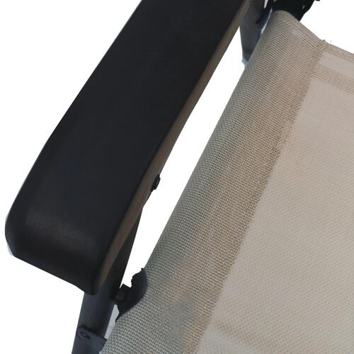 Foldbare havestole 2 stk. textilene gråbrun
