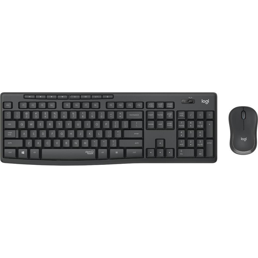 Tastatur og trådløs mus Logitech MK295 Fransk Sort Grå AZERTY