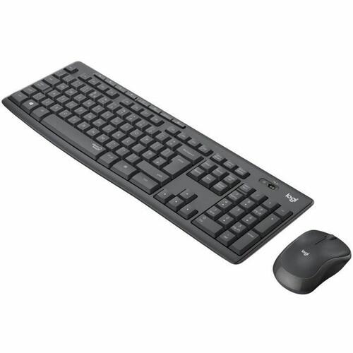 Tastatur og trådløs mus Logitech MK295 Fransk Sort Grå AZERTY