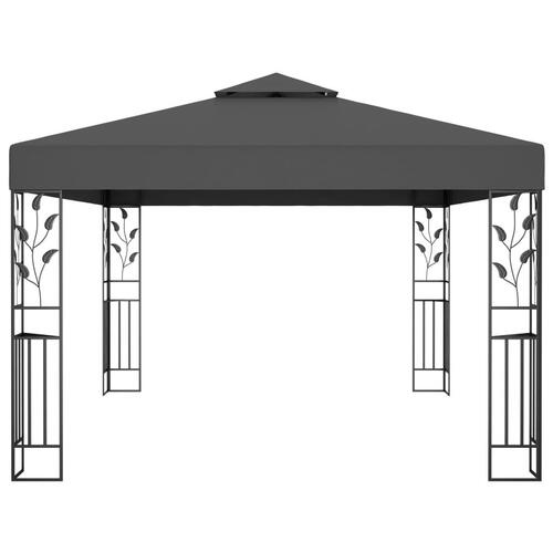 Pavillon med dobbelttag 3x4 m antracitgrå