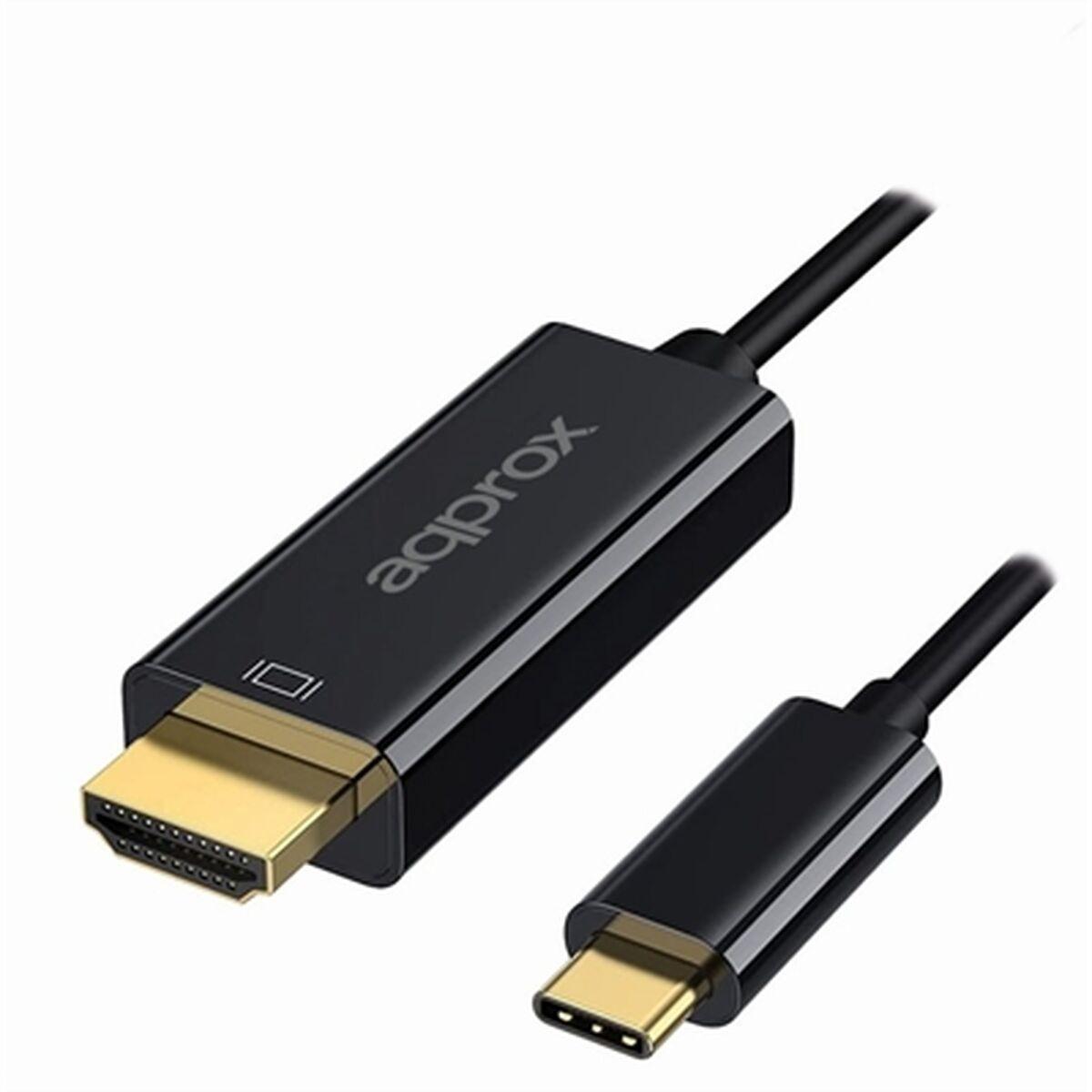 HDMI-kabel USB-C til HDMI approx! APPC52 4K Ultra HD - Sort 120 cm