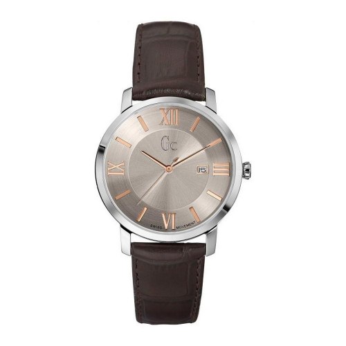 GC Watches herreur X60016G1S - grå skive, brun læderrem (Ø 40 mm)