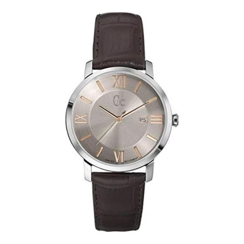 GC Watches herreur X60016G1S - grå skive, brun læderrem (Ø 40 mm)