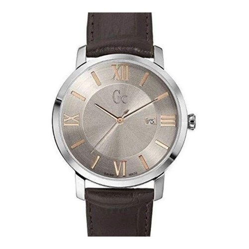 GC Watches herreur X60016G1S - grå skive, brun læderrem (Ø 40 mm)