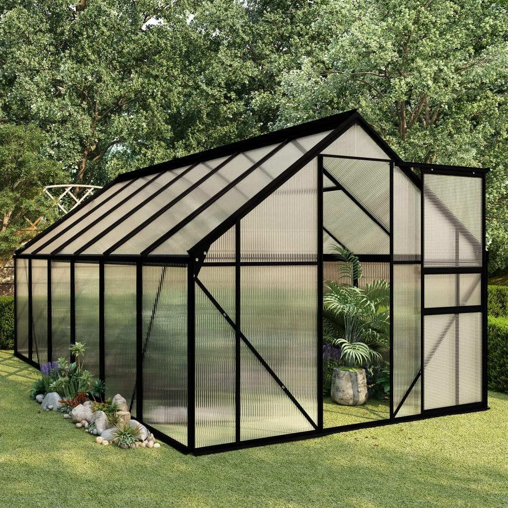 Drivhus 5,02 m³ aluminium antracitgrå