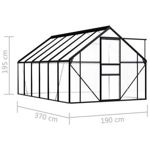 Drivhus 5,02 m³ aluminium antracitgrå