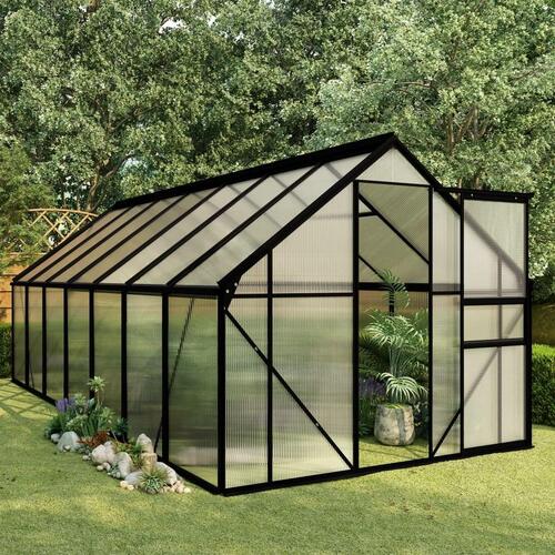 Drivhus 8,17 m² aluminium antracitgrå
