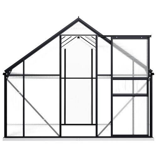 Drivhus med fundamentramme 3,3 m² aluminium antracitgrå