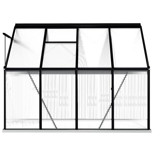 Drivhus med fundamentramme 3,3 m² aluminium antracitgrå
