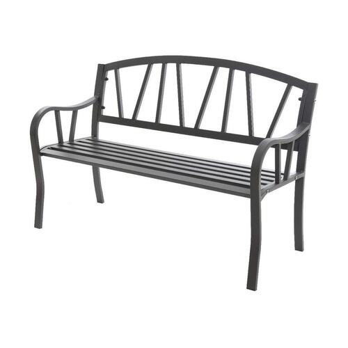 Bænk med ryglæn Antracit Jern (123 X 53 X 86 cm)