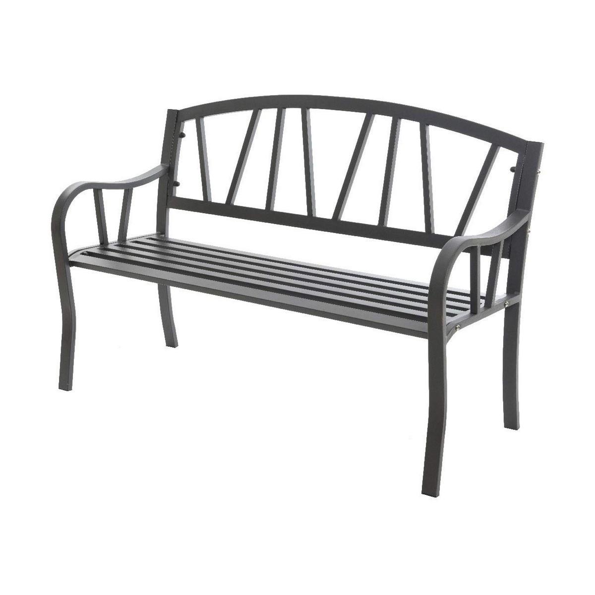 Bænk med ryglæn Antracit Jern (123 X 53 X 86 cm)