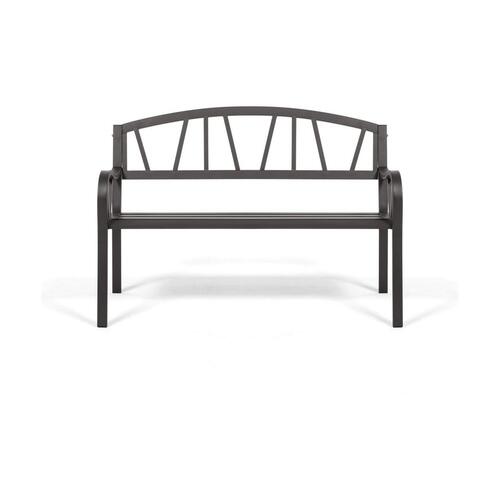 Bænk med ryglæn Antracit Jern (123 X 53 X 86 cm)