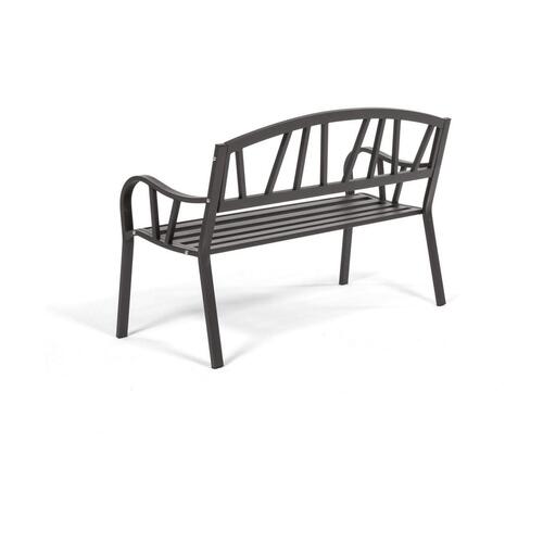 Bænk med ryglæn Antracit Jern (123 X 53 X 86 cm)