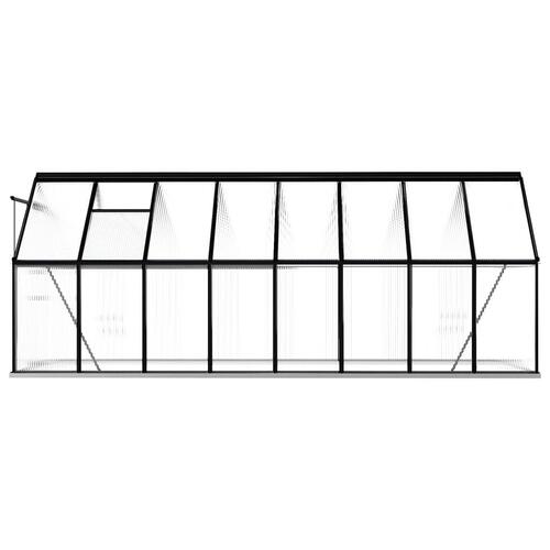 Drivhus med fundamentramme 9,31 m² aluminium antracitgrå