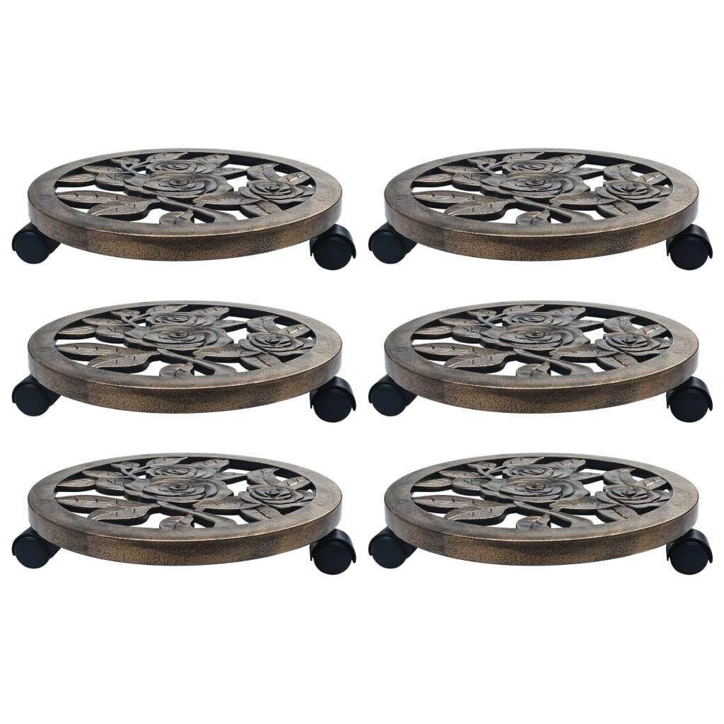 Plantevogne 6 stk. 38 cm plastik bronzefarvet
