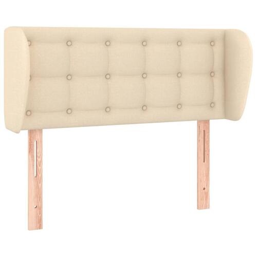Sengegavl med kanter 93x23x78/88 cm stof cremefarvet