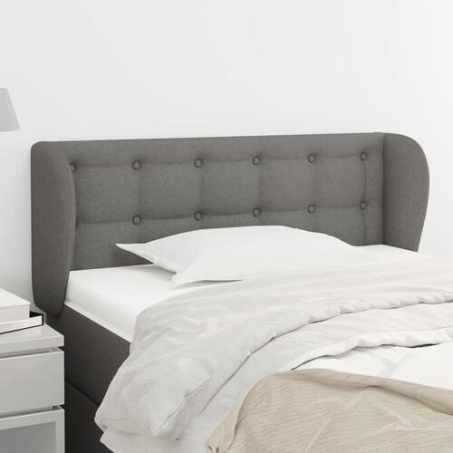 Sengegavl med kanter 103x23x78/88 cm stof mørkegrå