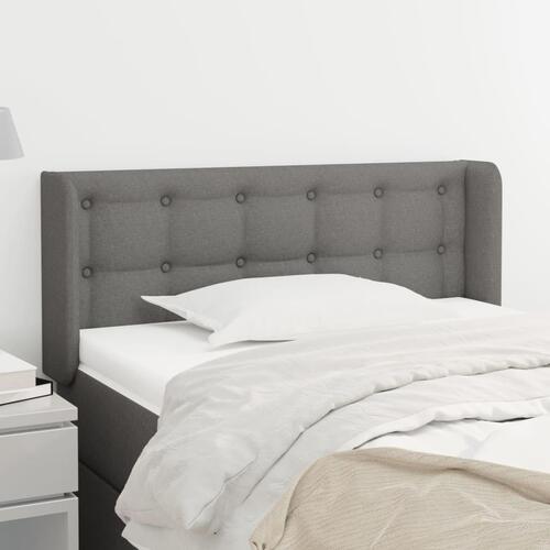 Sengegavl med kanter 103x16x78/88 cm stof mørkegrå